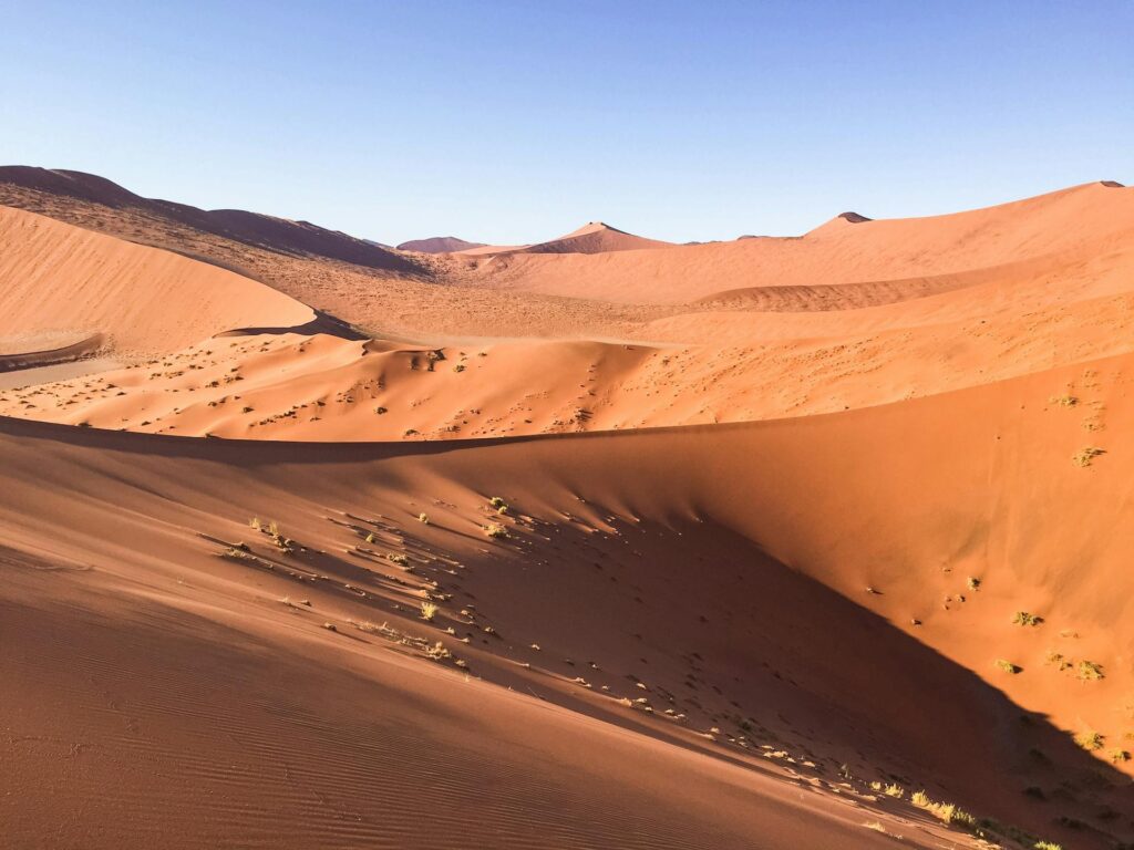 Die Namib-Wüste vom Heißluftballon aus gesehen